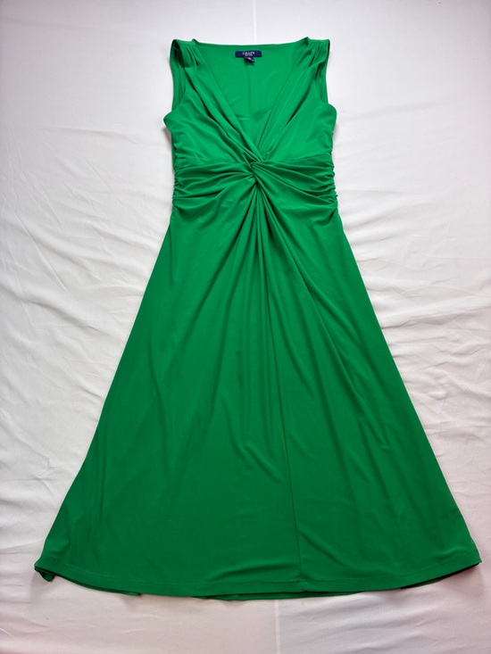 Chaps Dresses & Skirts - Chaps Green Sleeveless Twist-Front Midi/Maxi Dress